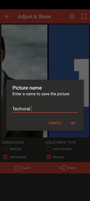 Put two photos side by side on Android