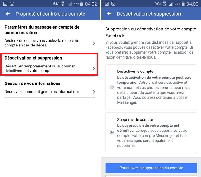 Permanently delete your Facebook account