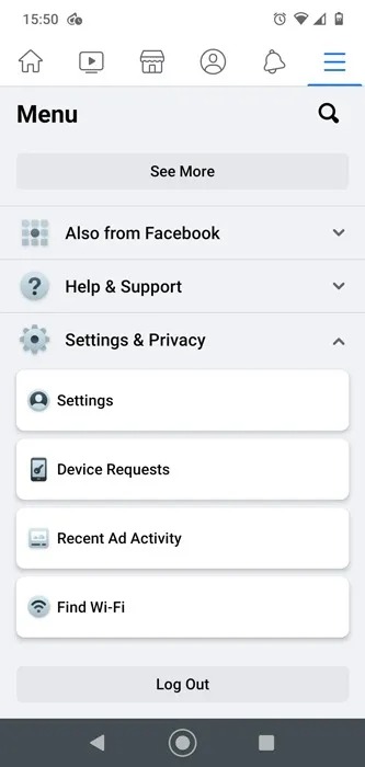 Settings and privacy