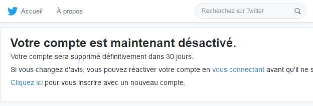 Twitter notifies you that your account has been disabled