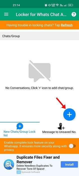 Whatsapp chats lock