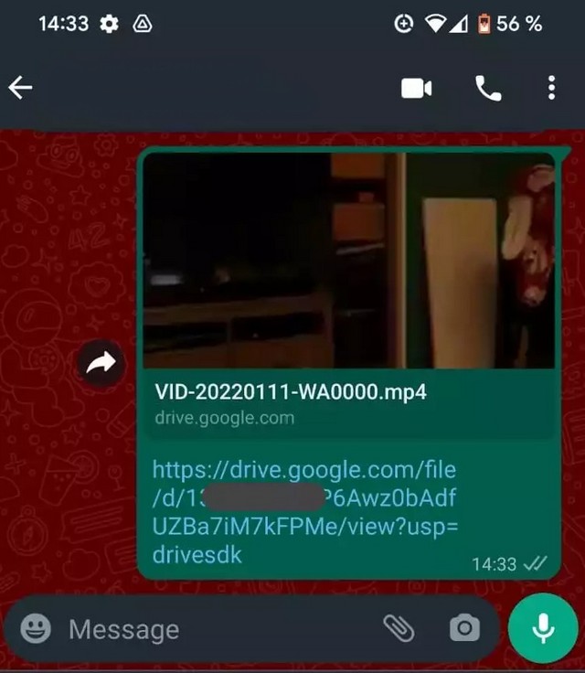 Paste the link in the WhatsApp window