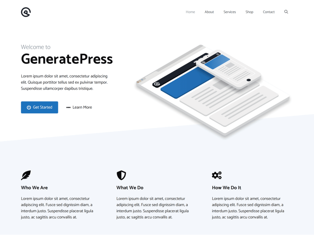 GeneratePress is a free WordPress theme