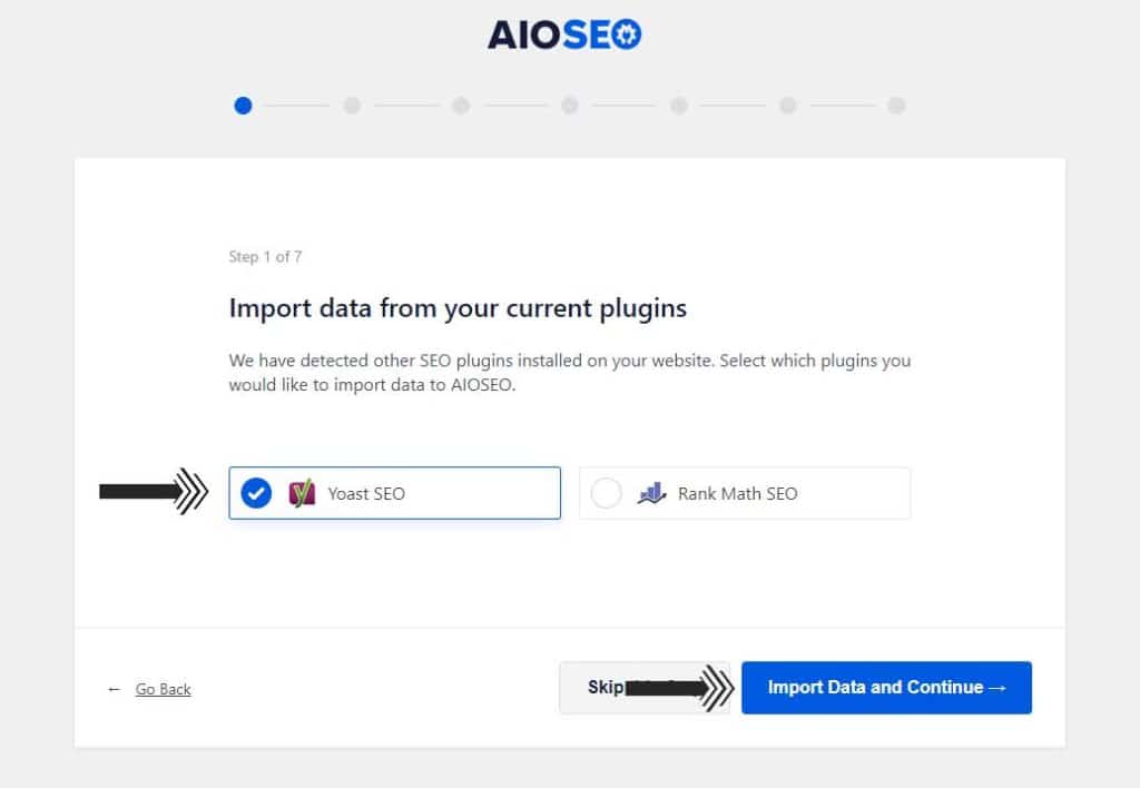 AIOSEO Import Data Page
