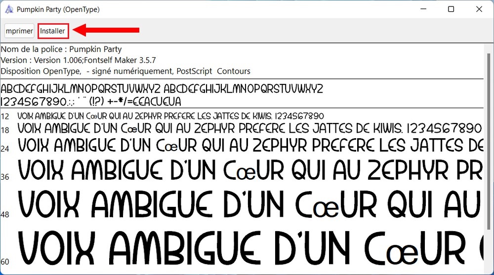 Install a font in Windows 11