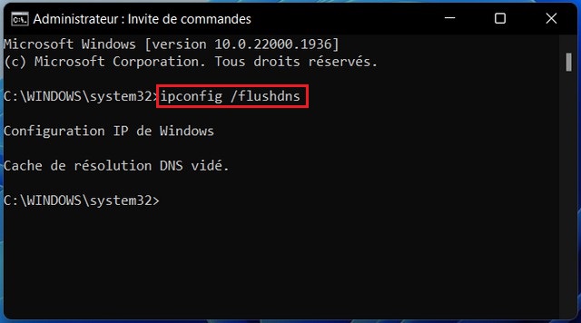 Clear DNS cache from command prompt
