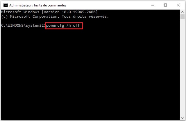 Disable fast startup from the command prompt