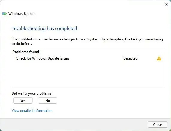 Reset Windows Update with Troubleshooting