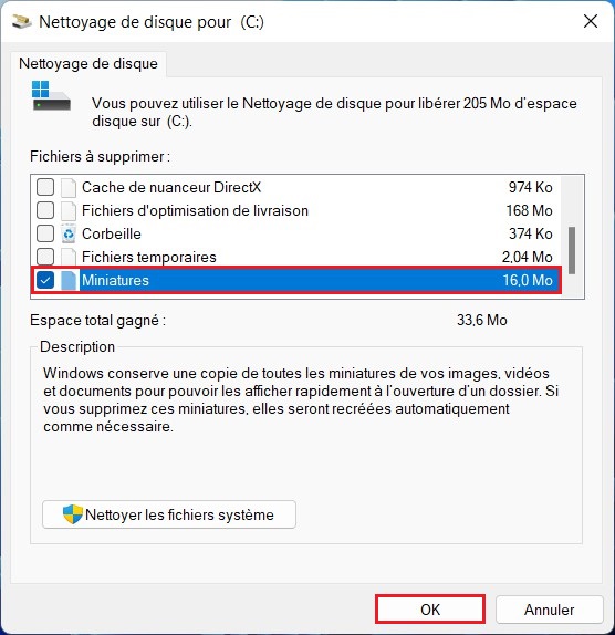 Clear the thumbnail cache from Disk Cleanup