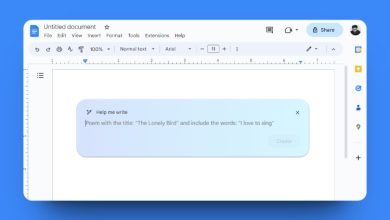 Google Docs help me Write AI feature