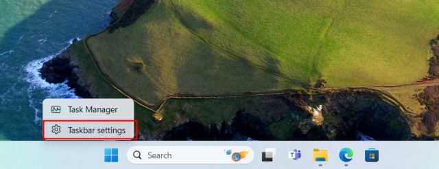 taskbar settings in windows 11