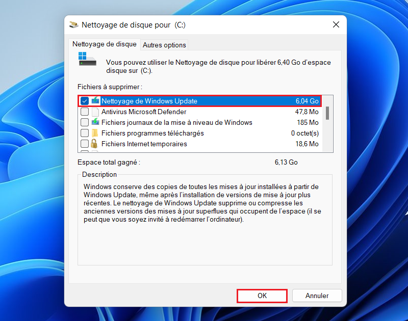 Delete the Windows Update files