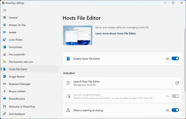 Click Run Hosts File Editor