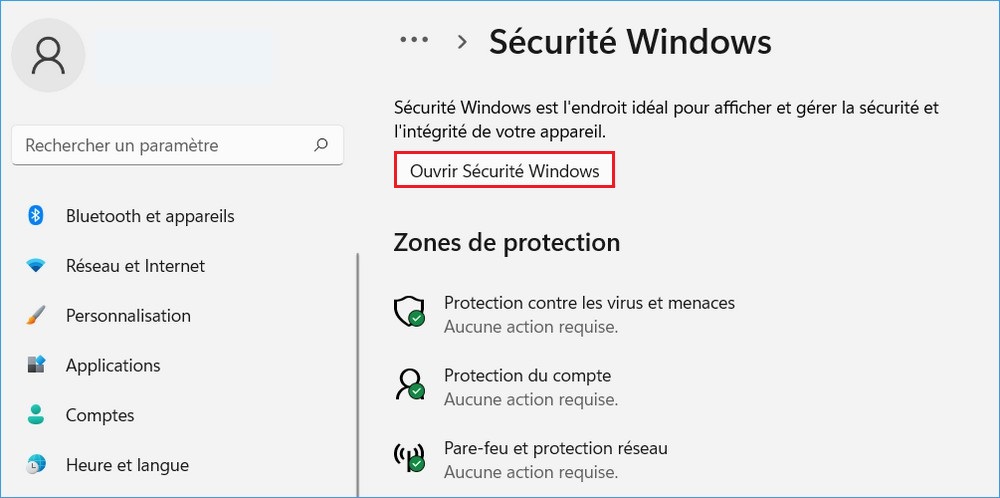 Open Windows Security