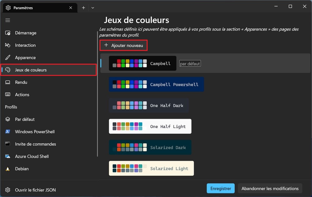 Windows Terminal color schemes