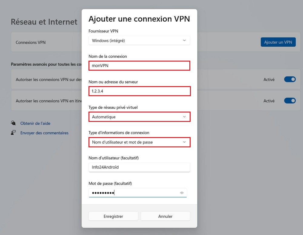 Create a VPN connection on Windows 11