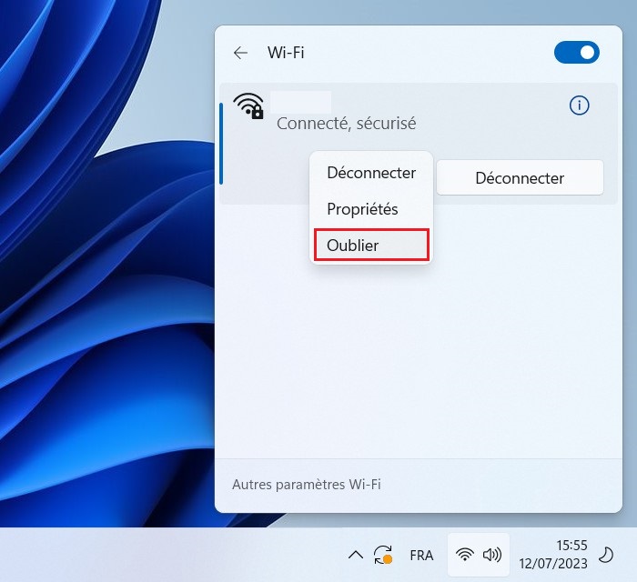 Forget about saved Wi-Fi on Windows 11