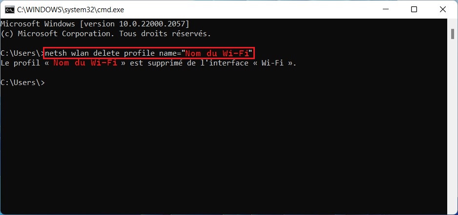 Delete a saved Wi-Fi network via Command Prompt