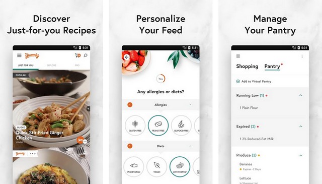 Yummly - meal planning app