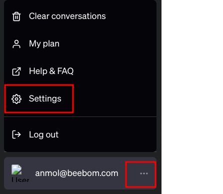 open settings in chatgpt