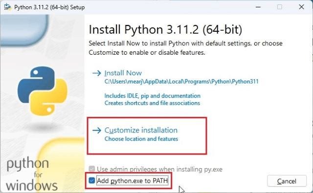install python with pip