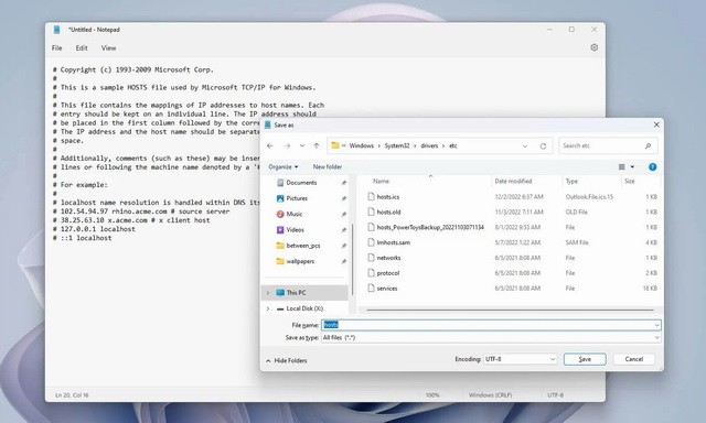 How to reset the HOSTS file on Windows 11