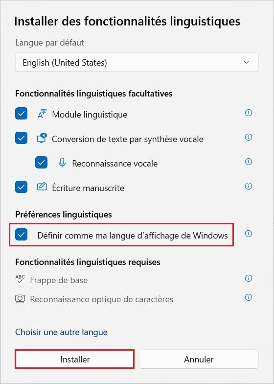 Changer la langue de Windows 11