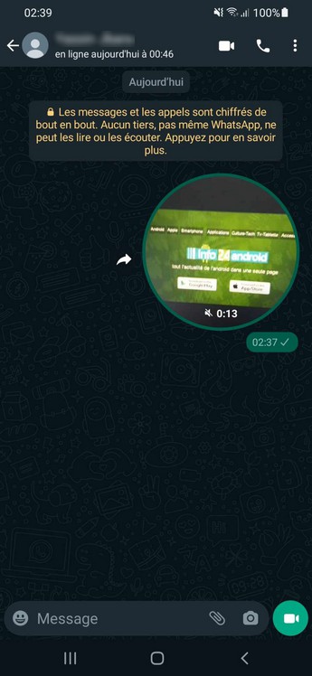 Envoyer un message vidéo instantané sur WhatsApp