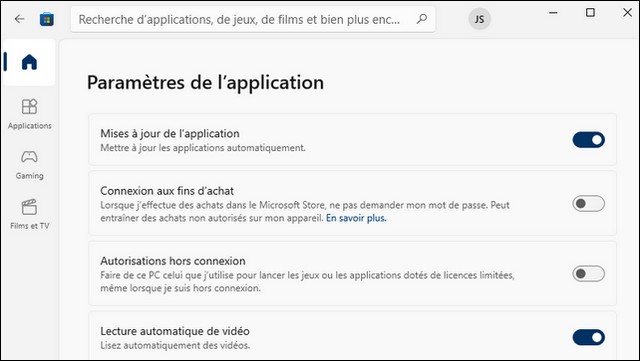 Activer la mise à jour des logiciels