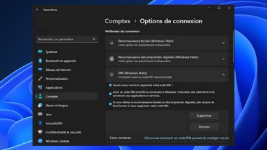 Supprimer le code PIN au démarrage Windows 11