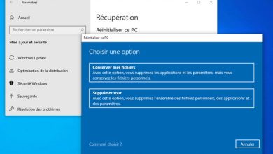 Réinitialiser Windows 10 et conserver vos fichiers personnels