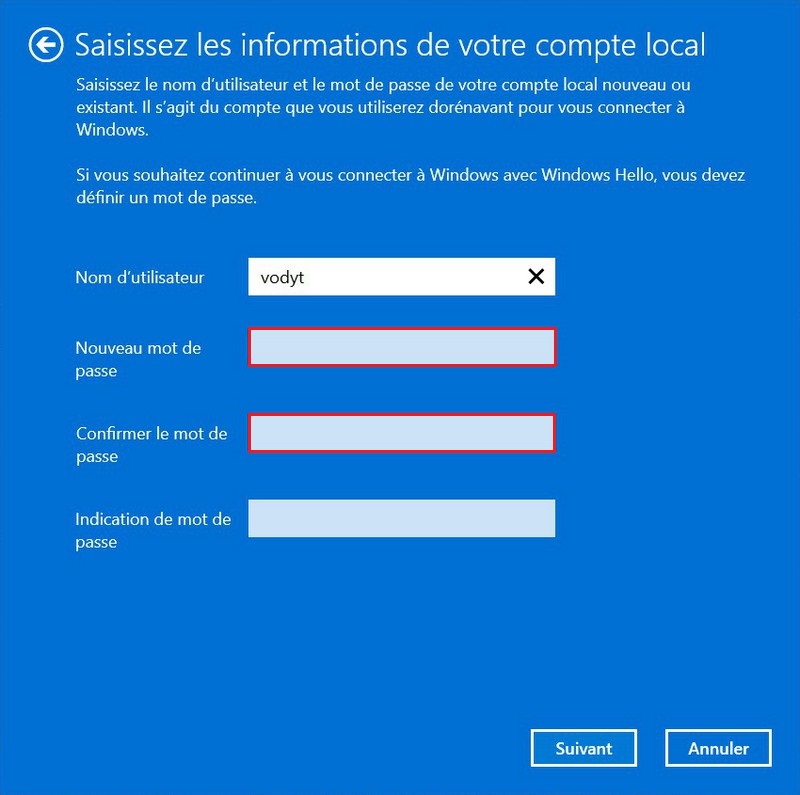 Supprimer le mot de passe du compte Microsoft