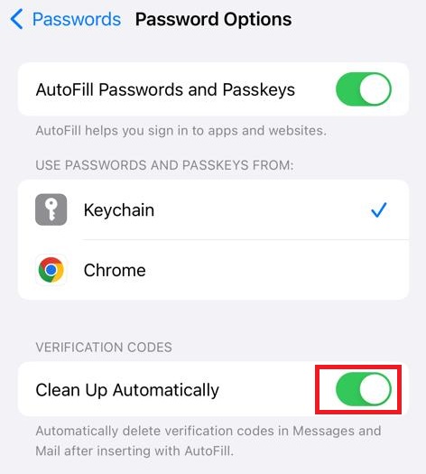 Clean up Passwords Automatically in iPhone
