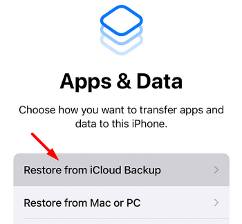 Restore from iCloud Backup