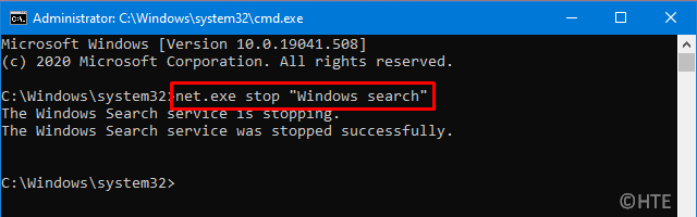 Stop Windows Search