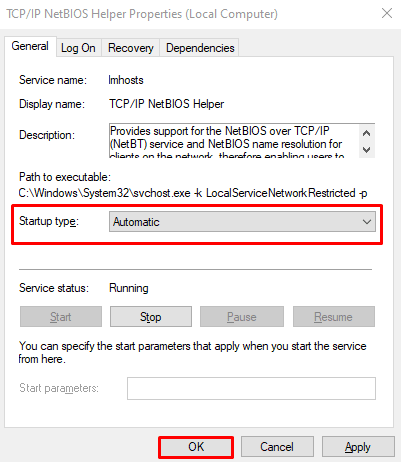 Fix Error code 0x80070035 in Windows 10