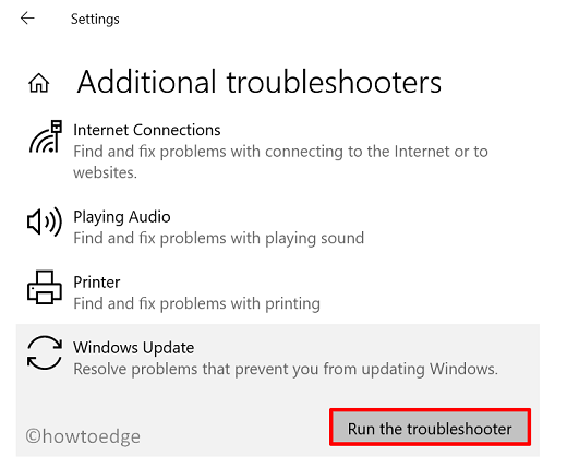 Windows Update Troubleshooter