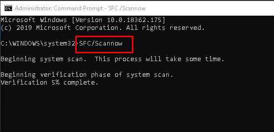 sfc/scannow