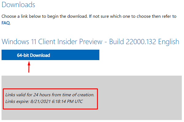 Download Windows 11 ISO File - hit 64-bit download