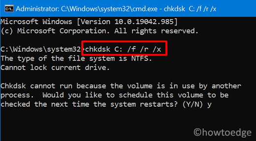 CHKDSK - Update Error 0x8024001D