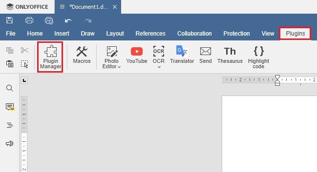plugin manager in onlyoffice desktop app