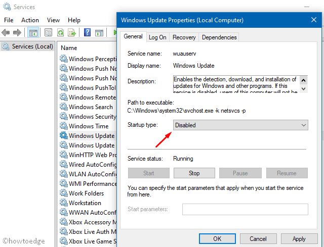 Disable Windows Startup Service