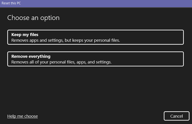 Reset this PC - Windows 11