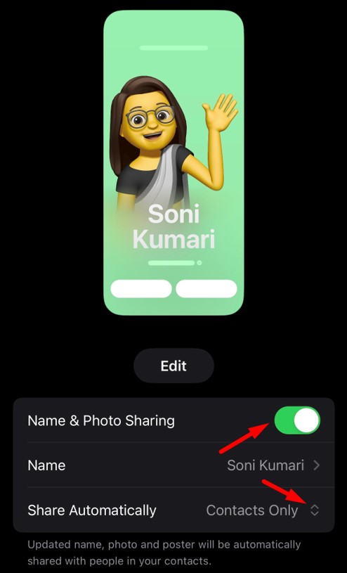 Name and Photo Sharing on iPhone with iOS 17