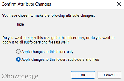 Confirm Attribute Changes