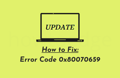 How to Fix Error Code 0x80070659