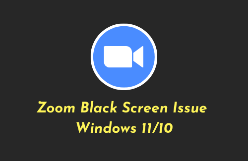 Fix Zoom Black Screen Issue Windows 11/10
