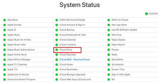 iCloud Error 0x8007017b - Check Status