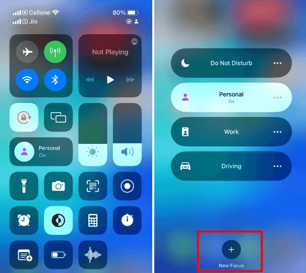 Select New Focus on iPhone