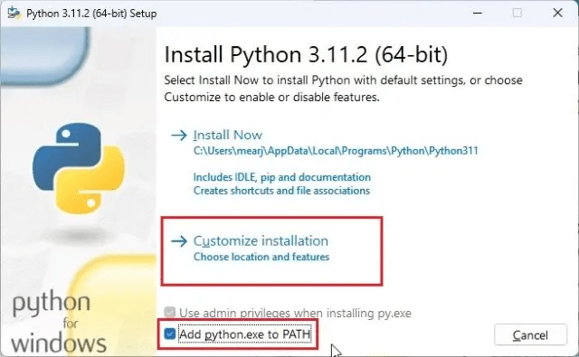 install python and pip